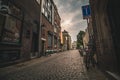 Lonely back street in Rotterdam, Netherlands