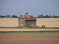 Lonely Barn in the middle of farm fields