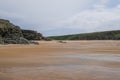 Lonely beach at Belle-Ile-en-Mer with cloudy sky