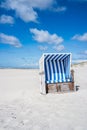 Lonely beach chair north sea Royalty Free Stock Photo