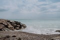 Lonely beach with cloudy sky Royalty Free Stock Photo