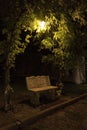 Lonely bench in the dark Royalty Free Stock Photo