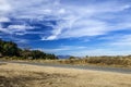 Lonely bench in beautiful mountain landscape