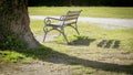 lonely bench in a park Royalty Free Stock Photo
