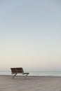 Lonely Bench by the Sea Royalty Free Stock Photo