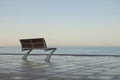 Lonely Bench by the Sea Royalty Free Stock Photo