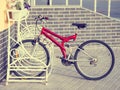 Lonely bicycle on a parking Royalty Free Stock Photo