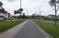 A lonely bike path lane knowed as `cicloruta` at north of the city Royalty Free Stock Photo