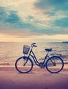 Lonely bike standing at sunset Royalty Free Stock Photo