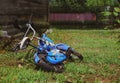 A lonely bike in the yard Royalty Free Stock Photo