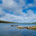 Lonely boat in Ardmore bay Royalty Free Stock Photo