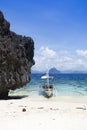 Lonely boat at beach Royalty Free Stock Photo