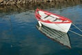 Lonely boat docked in Akureri, Iceland