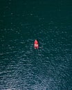 A lonely boat in the middle of the lake Royalty Free Stock Photo