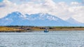 Lonely boat, Puerto Natales, Patagonia, Chile Royalty Free Stock Photo