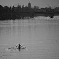 Lonely boat on the river