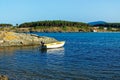 Lonely boat in the sea