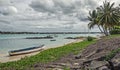 Lonely boat on the shore of the Grand Bay