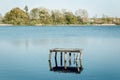 Lonely bridge on the lake