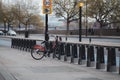 Lonely broken rental Santander Boris Bike at Parked Millbank