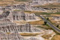 Lonely Campervan in Badlands National Park, South Dakota, USA Royalty Free Stock Photo