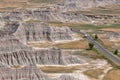 Lonely Campervan in Badlands National Park, South Dakota, USA Royalty Free Stock Photo