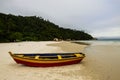 A lonely canoe in Campeche Island, Florianopolis Royalty Free Stock Photo