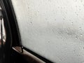 lonely in the car with heavy rain outside Royalty Free Stock Photo