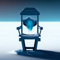 Lonely Chair on Ice, Generative AI Illustration