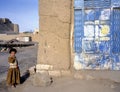 Lonely child in an abandoned village