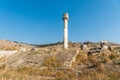 Lonely column standing among the Agora of Hierapolis ancient site in Denizli province of Turkey