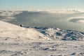 Lonely Cottage high in the Mountain in a snowy Winter Landscape Royalty Free Stock Photo