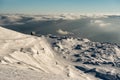 Lonely Cottage high in the Mountain in a snowy Winter Landscape Royalty Free Stock Photo