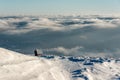 Lonely Cottage high in the Mountain in a snowy Winter Landscape Royalty Free Stock Photo