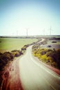 Lonely Country Road and Wind Farm Western Australia Royalty Free Stock Photo