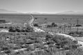 Lonely Desert Highway in Palmdale, California Royalty Free Stock Photo