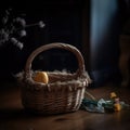Lonely Easter: A Moving Depiction of a Forgotten Basket, Symbolizing the Quiet Despair and Separation