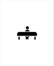 Lonely flat icon,man siting on chair flat icon.