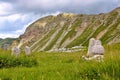 Lonely graves of unknown people on Visocica mountain, Bosnia and Herzegovina Royalty Free Stock Photo