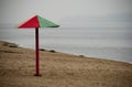 Lonely guardian of a deserted beach in winter