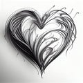 A Lonely Heart Drawing Portraying the Beauty in Sorrow and Solitude - Heartache in Longing and Isolation