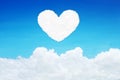 lonely heart shaped clouds on blue sky