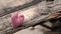 Lonely heart on wooden background Royalty Free Stock Photo