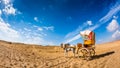 Lonely horse with carriage Royalty Free Stock Photo