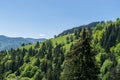 A lonely house on top of a hill in the mountains Royalty Free Stock Photo