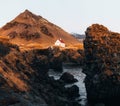 Lonely house on the Coastline at Arnastapi, a fishing village on the Snaefellsnes peninsula in West iceland.