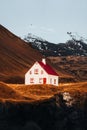 Lonely house on the Coastline at Arnastapi, a fishing village on the Snaefellsnes peninsula in West iceland.