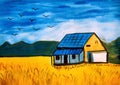 Lonely House on a farmland