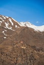 A lonely house on a hill in a mountain valley. The dwelling of the introvert Royalty Free Stock Photo