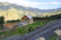 A lonely house in Ladakh landscape Royalty Free Stock Photo